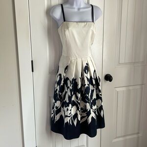 dressbarn Black and White Floral Midi Dress